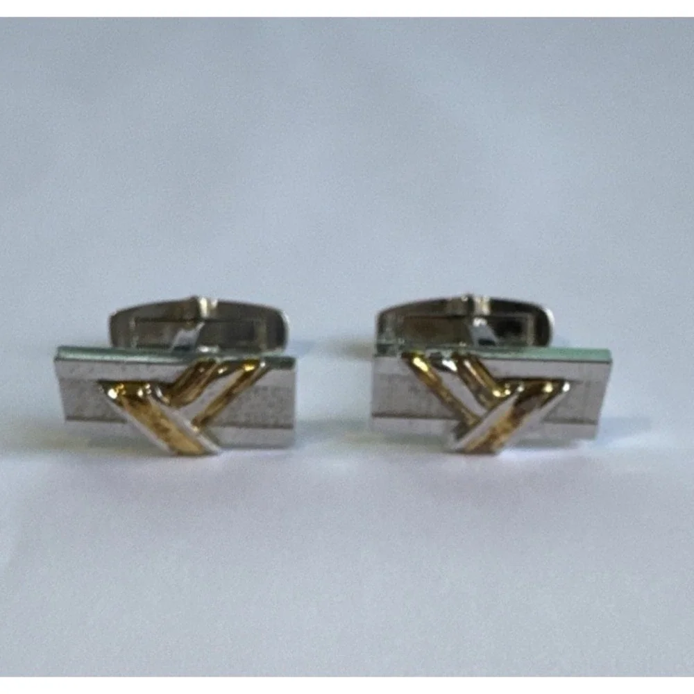 Yves Saint Laurent Cufflinks Silver 925 Unused Stylish Design Pre-owned